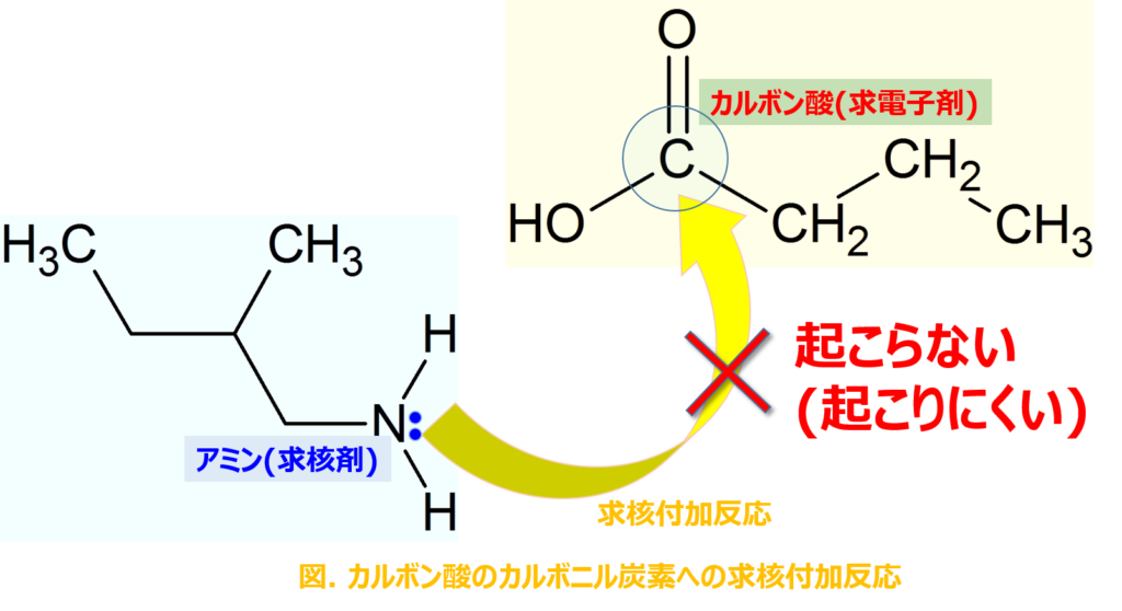 カルボン酸への求核付加反応